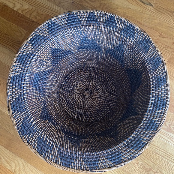 Large Handwoven Rattan Wicker Flare Basket Boho Home Decor - Picture 10 of 16